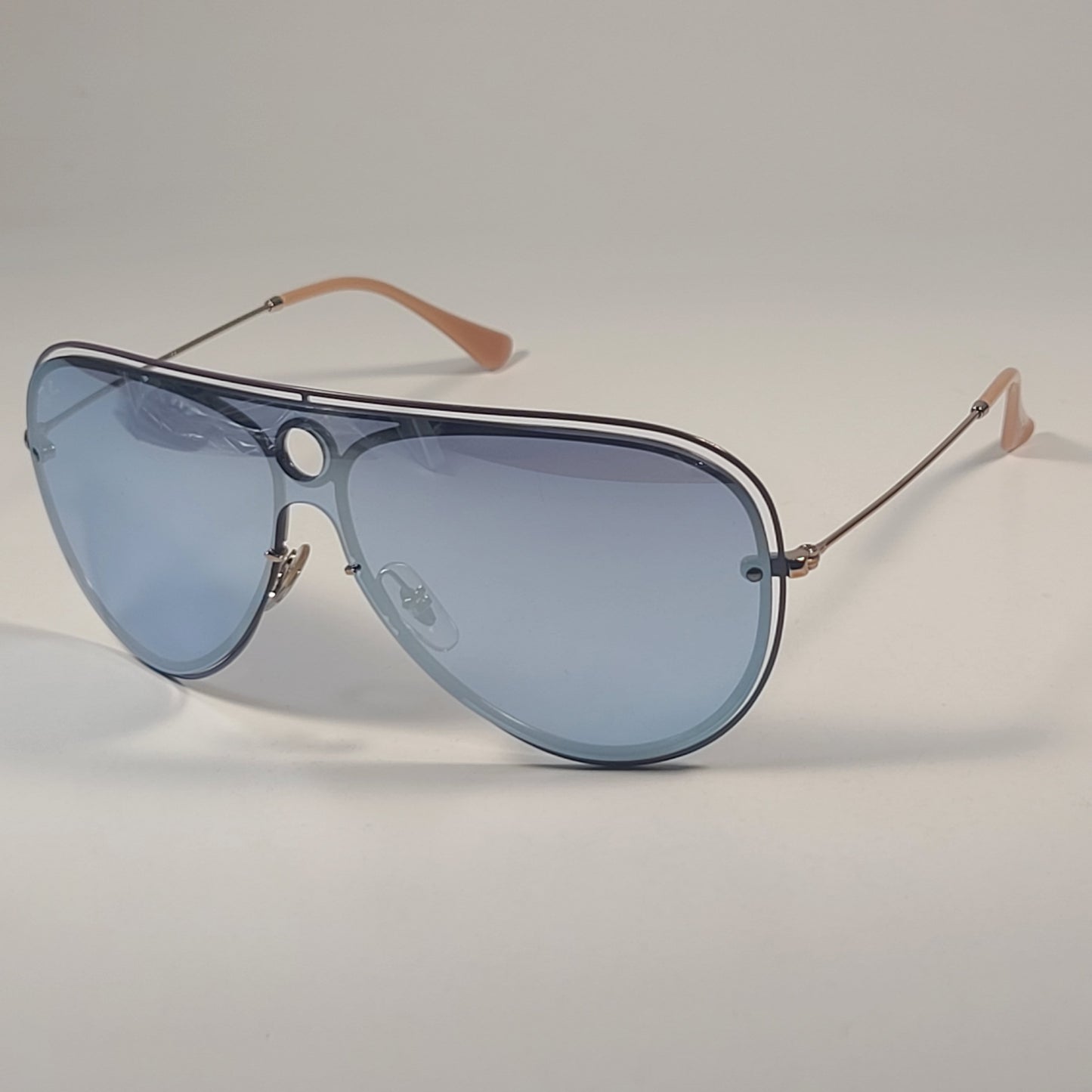 Ray-Ban RB3605N 9099/1U Shooter Shield Aviator Sunglasses Copper Frame And Lilac Lens - Sunglasses
