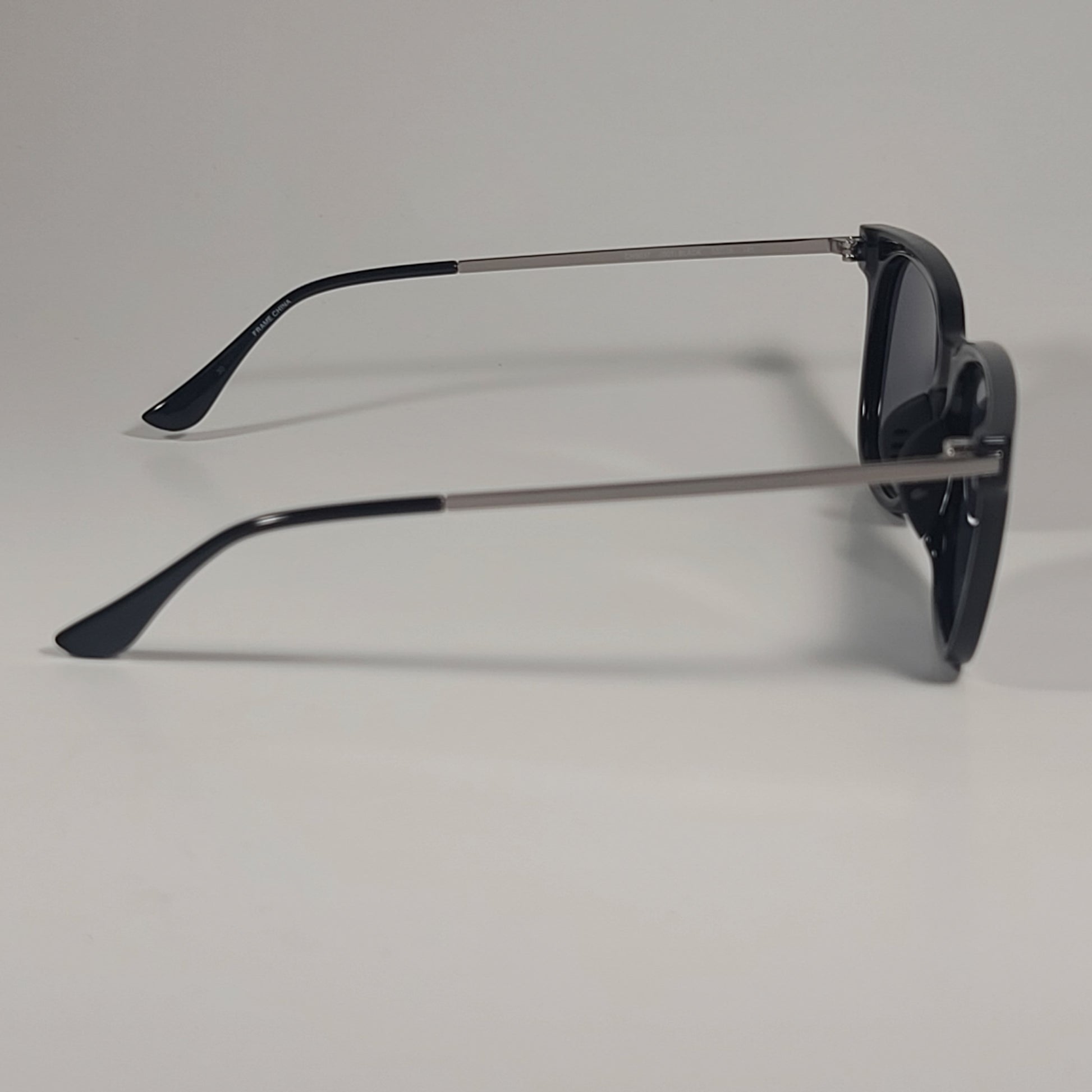 Cole Haan CH9037 001 Polarized Square Club Sunglasses Black Silver Gray Lens - Sunglasses