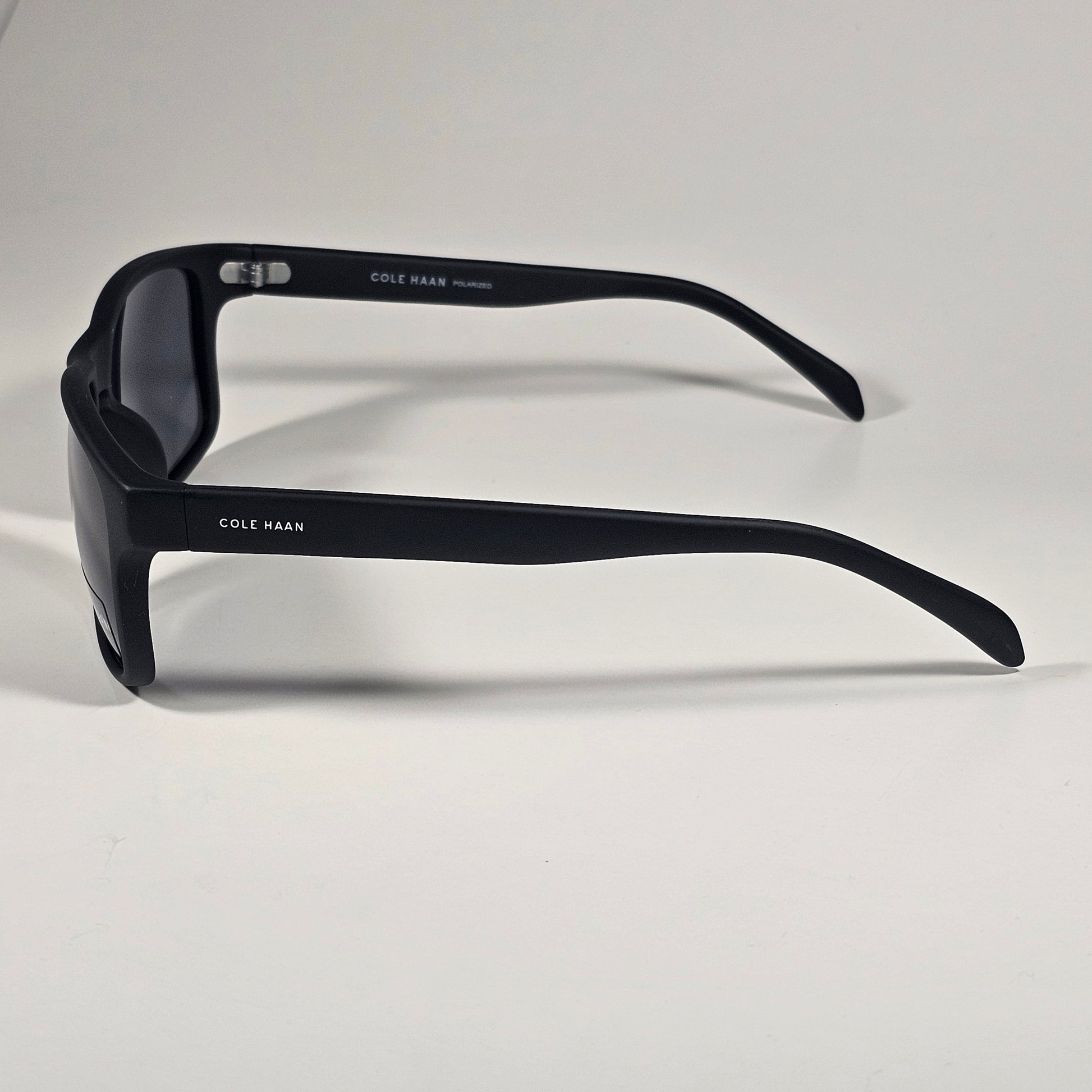 Cole Haan CH8035 001 Polarized Rectangle Sunglasses Matte Black Gray Lens - Sunglasses