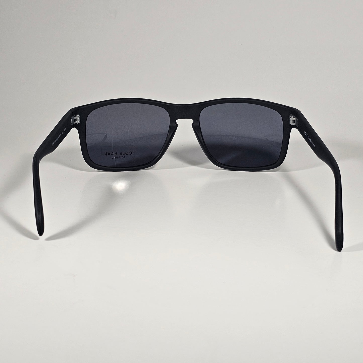 Cole Haan CH8035 001 Polarized Rectangle Sunglasses Matte Black Gray Lens - Sunglasses
