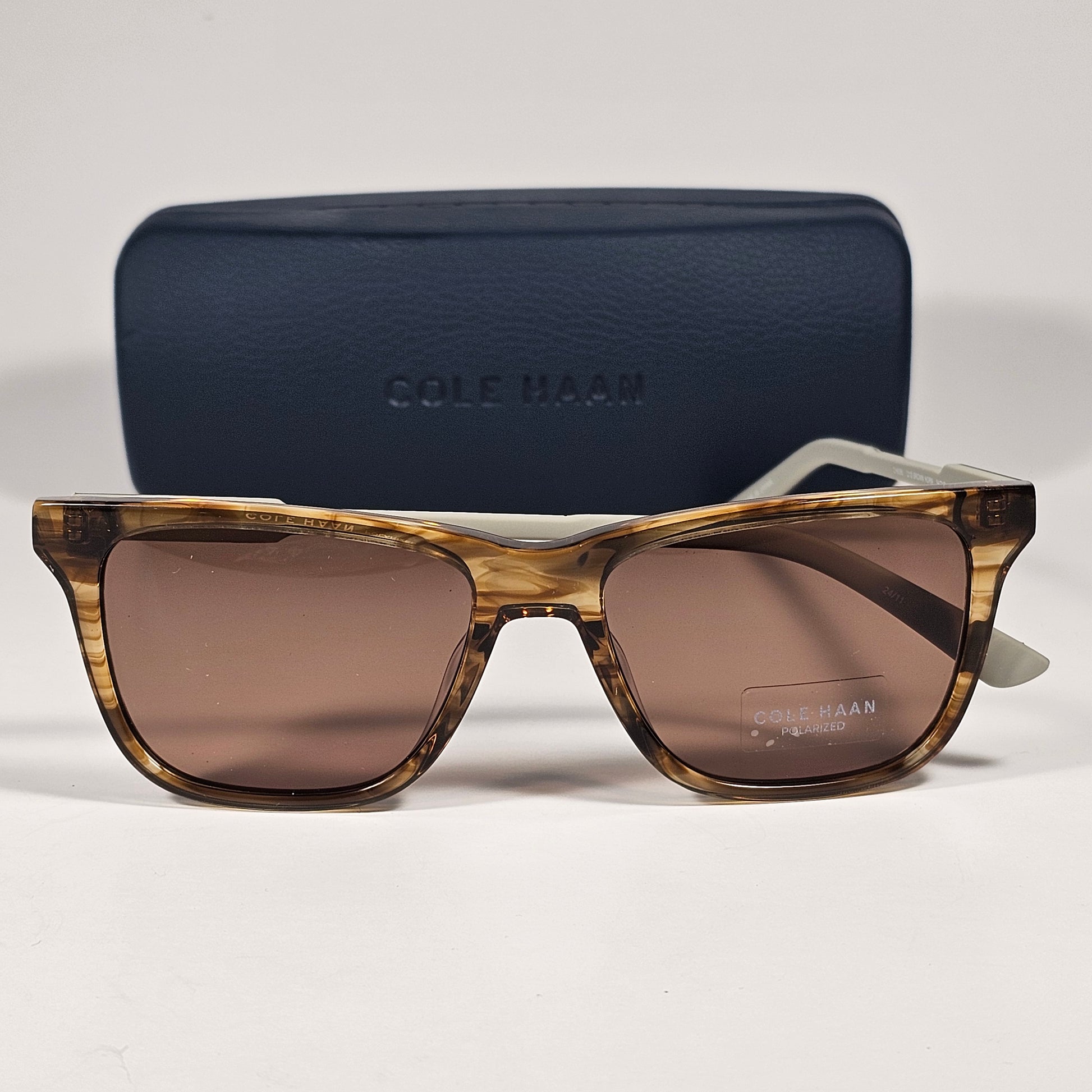 Cole Haan CH6086 210 Polarized Rectangle Sunglasses Brown Tortoise Brown Lens 54mm - Sunglasses