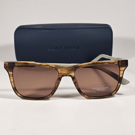 Cole Haan CH6086 210 Polarized Rectangle Sunglasses Brown Tortoise Brown Lens 54mm - Sunglasses