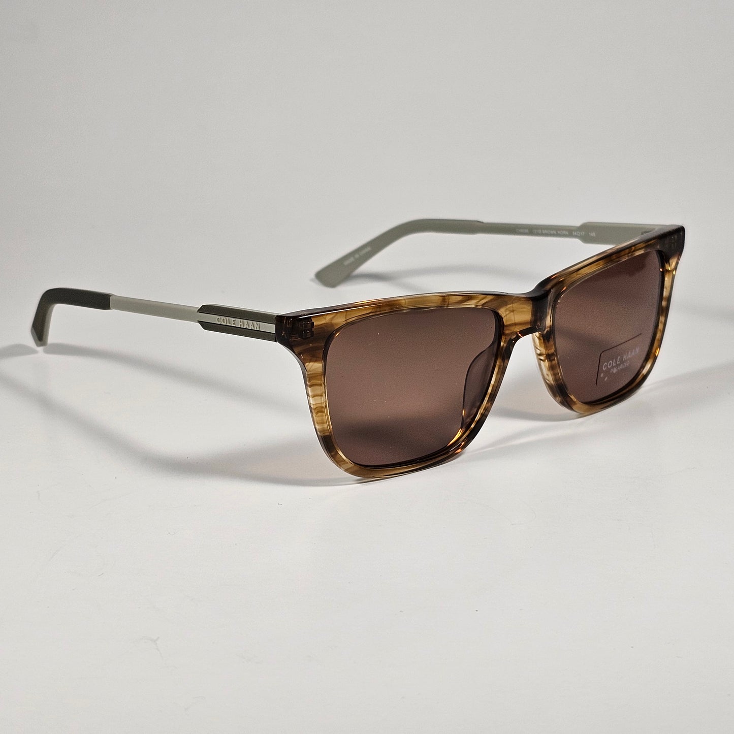 Cole Haan CH6086 210 Polarized Rectangle Sunglasses Brown Tortoise Brown Lens 54mm - Sunglasses