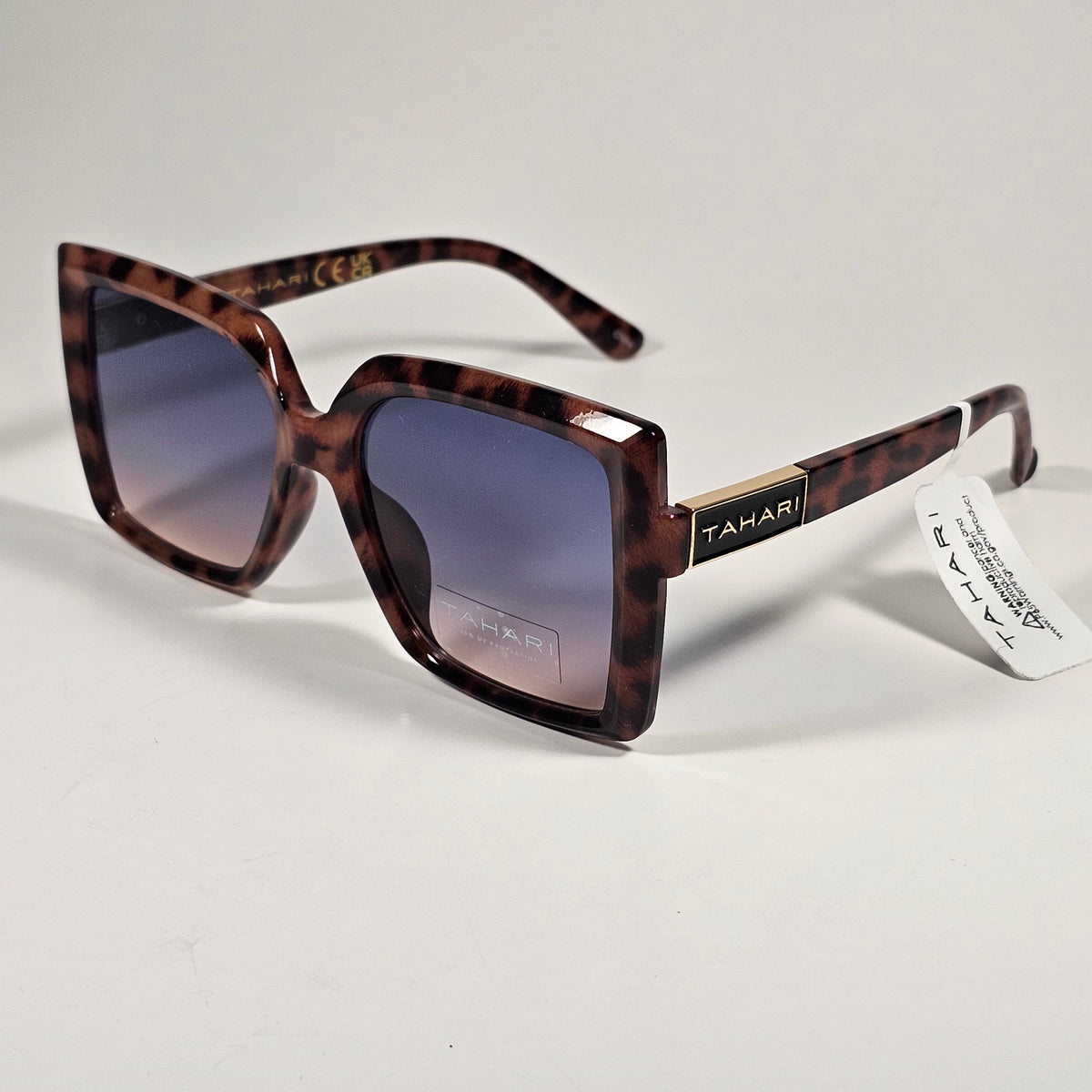 Tahari Butterfly Oversize Sunglasses Brown Tortoise Blue  display picture 1