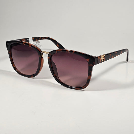 Guess GF0327 52F Square Sunglasses Rhinestone Brown Tortoise Gold Brown Gradient - Sunglasses