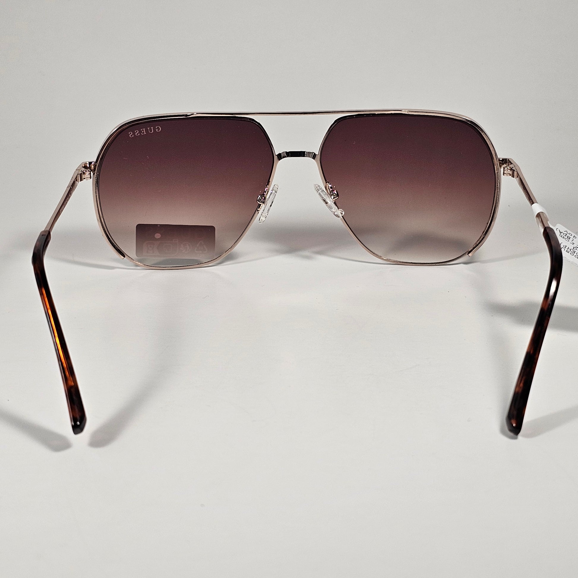 Guess GO00064 32F Pilot Sunglasses Gold Frame Brown Gradient Lens 61mm - Sunglasses