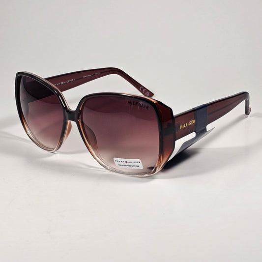 Tommy Hilfiger WP OL632 Butterfly Sunglasses Brown Crystal Frame Brown Gradient Lens - Sunglasses