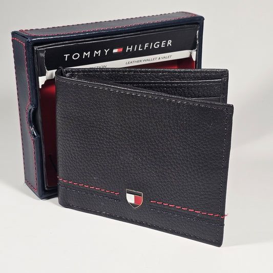 Tommy Hilfiger Men’s Bifold Dark Brown Genuine Leather RFID Wallet 31HP220142 - Wallets