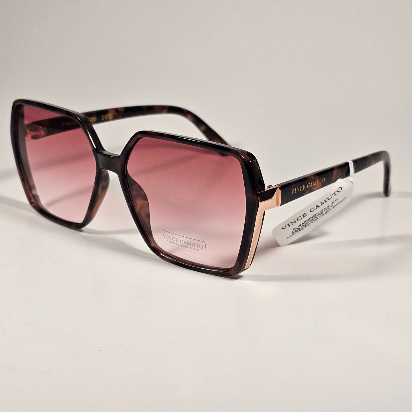 Vince Camuto VC941 PKTS Oversize Butterfly Sunglasses Brown Tortoise And Pink Gradient Lens - Sunglasses