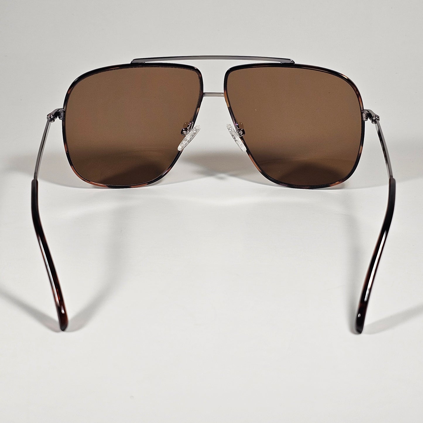 Guess GF0239 14E Pilot Sunglasses Gunmetal Gray Ruthenium Frame Brown Lens 61mm - Sunglasses