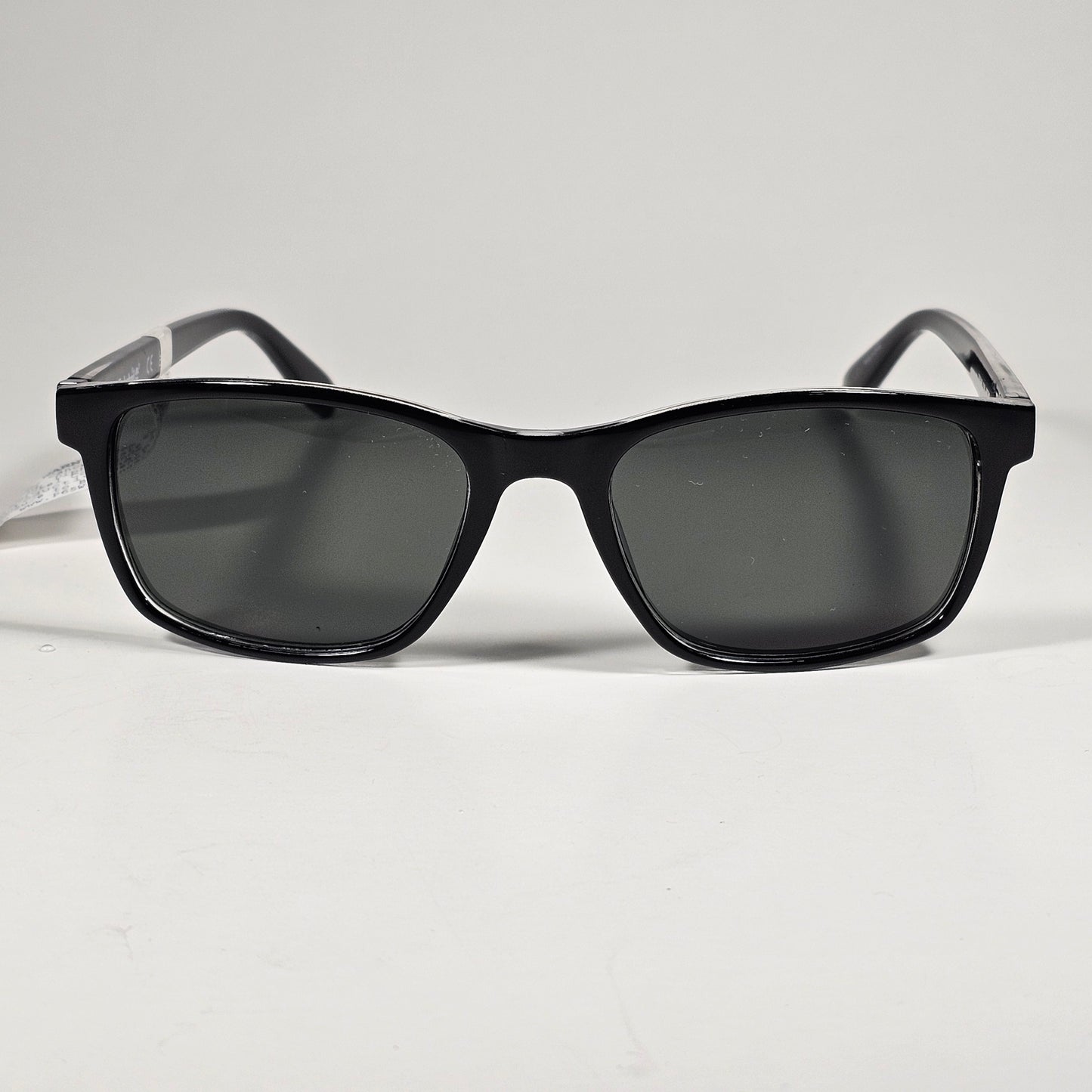 Timberland Rectangle Sunglasses Shiny Black Frame Green Lens TB7146 01N - Sunglasses