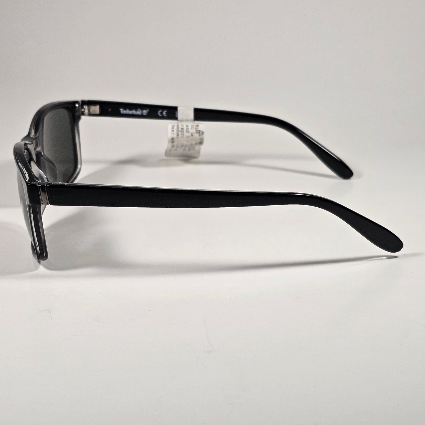 Timberland Rectangle Sunglasses Shiny Black Frame Green Lens TB7146 01N - Sunglasses