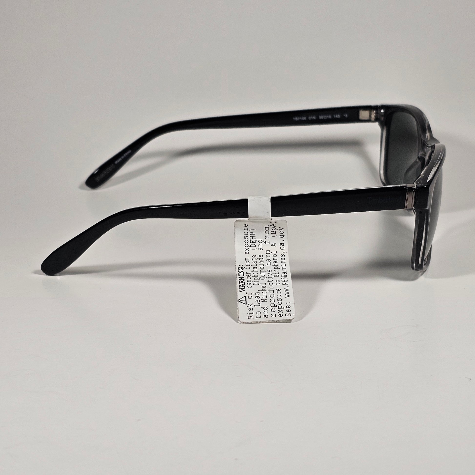 Timberland Rectangle Sunglasses Shiny Black Frame Green Lens TB7146 01N - Sunglasses
