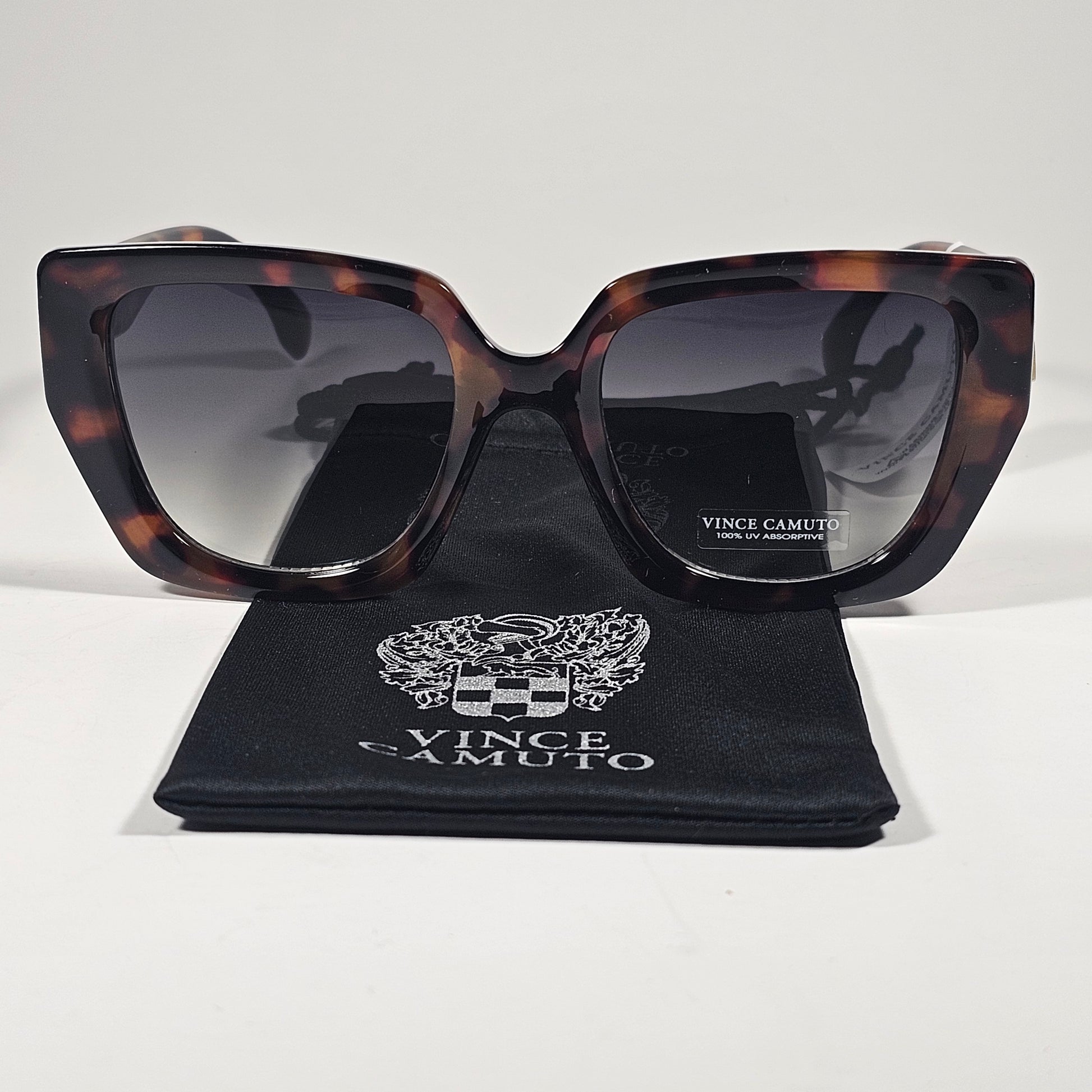 Vince Camuto VC1136 TS Cat Eye Sunglasses Brown Tortoise Gold Gray Gradient Lens - Sunglasses