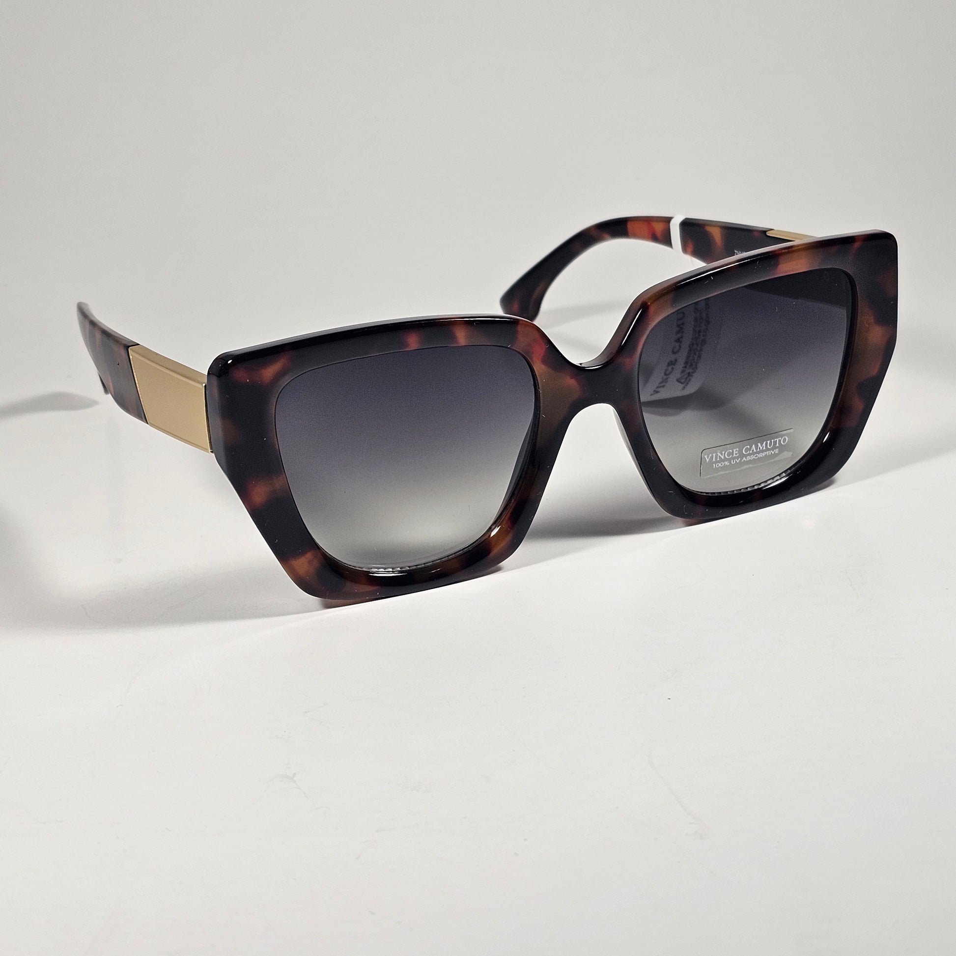 Vince Camuto VC1136 TS Cat Eye Sunglasses Brown Tortoise Gold Gray Gradient Lens - Sunglasses