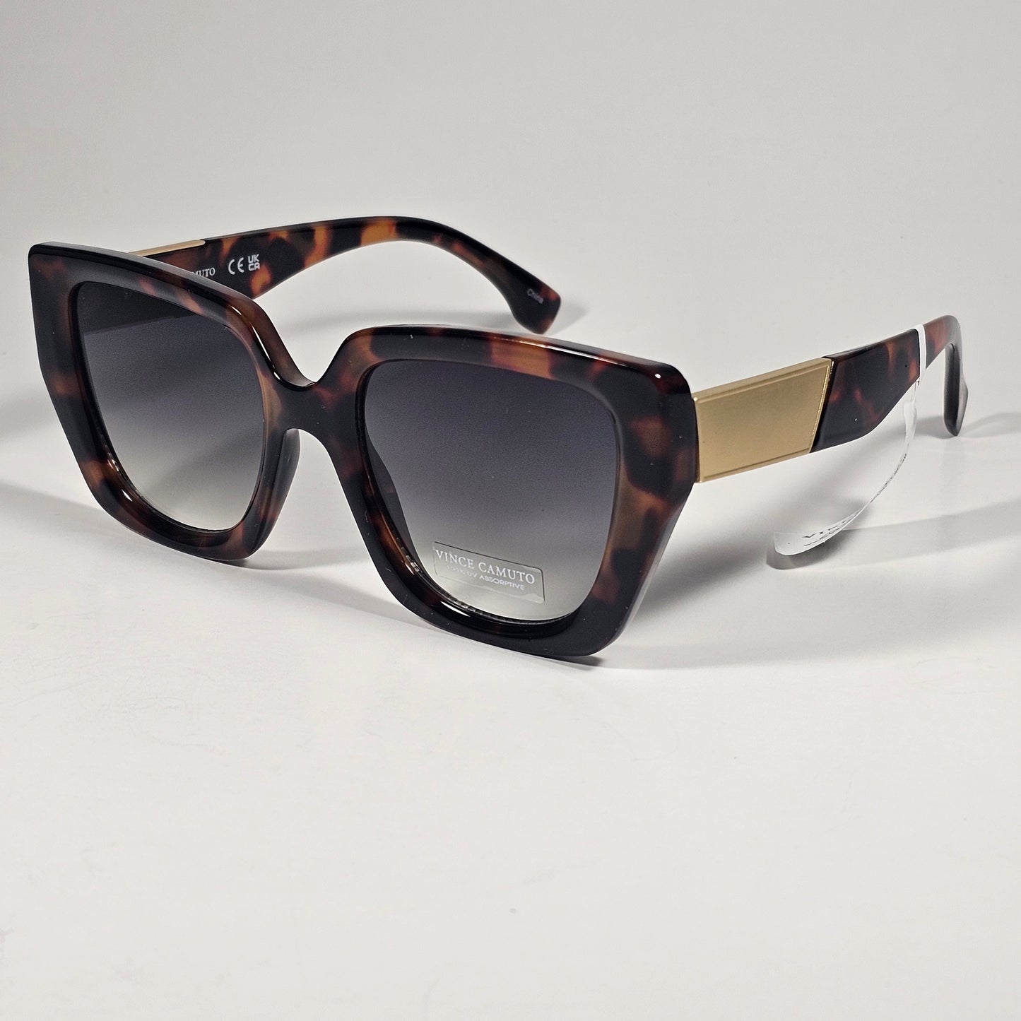 Vince Camuto VC1136 TS Cat Eye Sunglasses Brown Tortoise Gold Gray Gradient Lens - Sunglasses