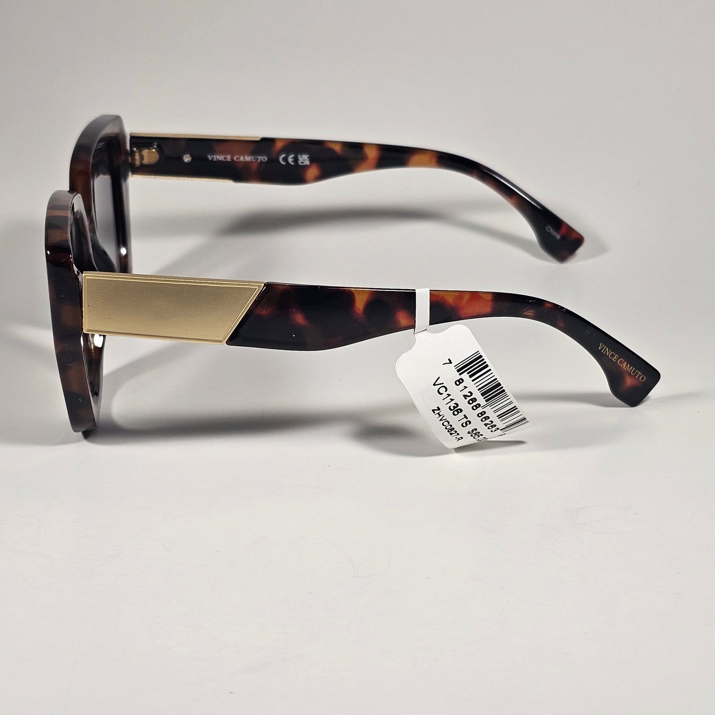 Vince Camuto VC1136 TS Cat Eye Sunglasses Brown Tortoise Gold Gray Gradient Lens - Sunglasses