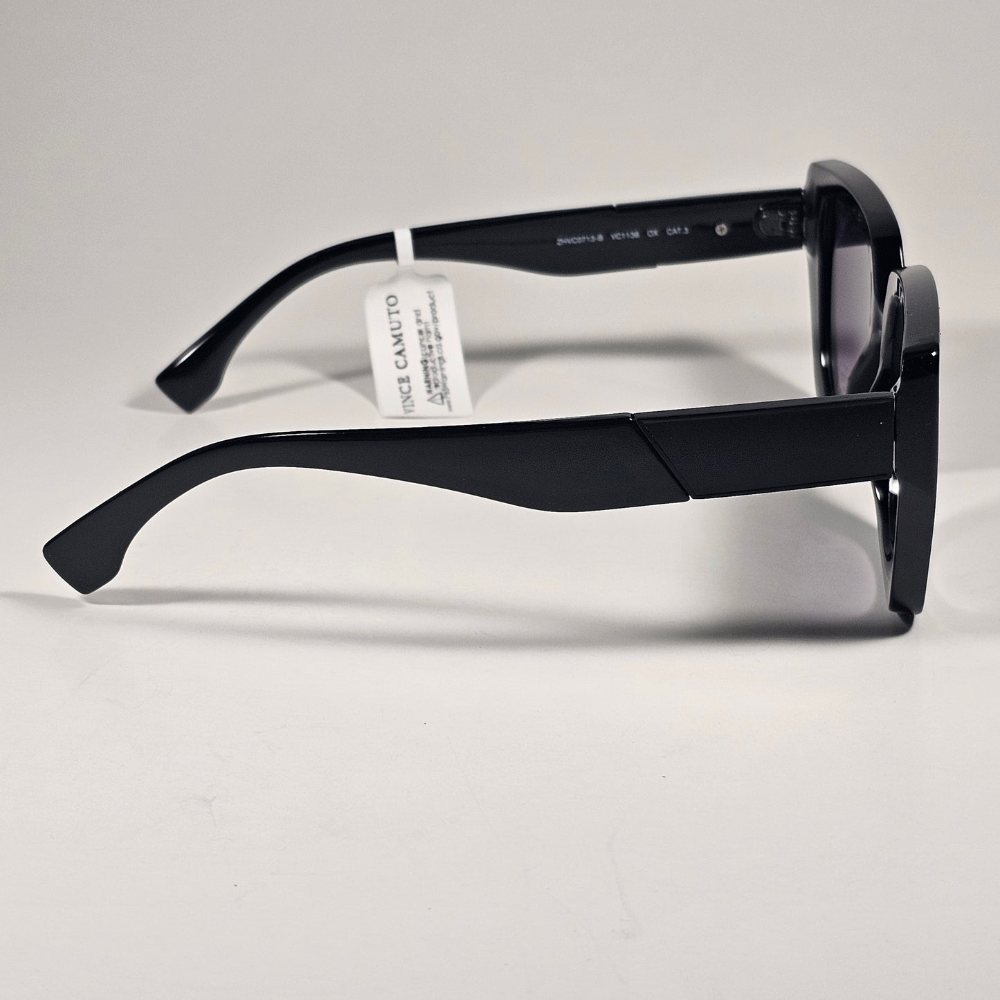 Vince Camuto VC1136 OX Cat Eye Sunglasses Shiny Black Smoke Gradient Lens - Sunglasses
