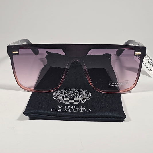 Vince Camuto VC1067 OX Shield Flat Top Sunglasses Black And Pink Smoke Gradient - Sunglasses