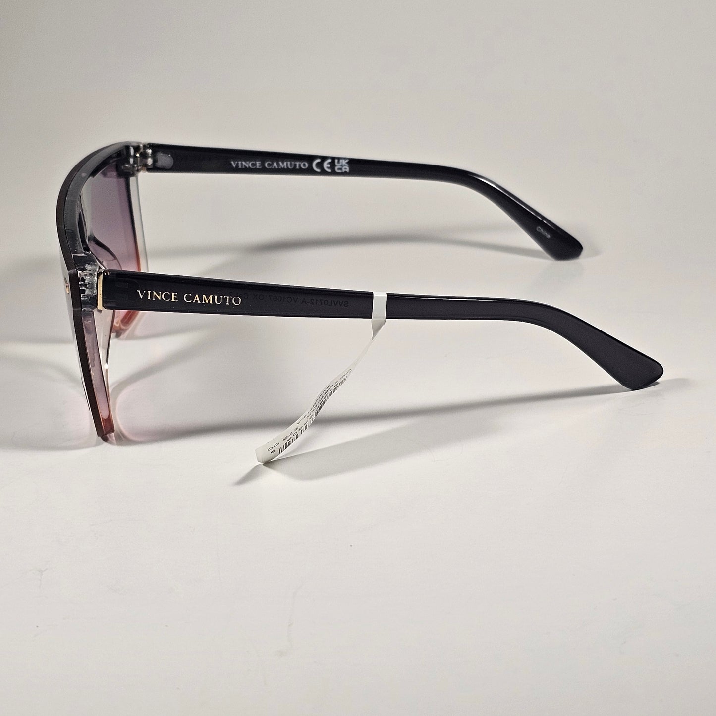 Vince Camuto VC1067 OX Shield Flat Top Sunglasses Black And Pink Smoke Gradient - Sunglasses