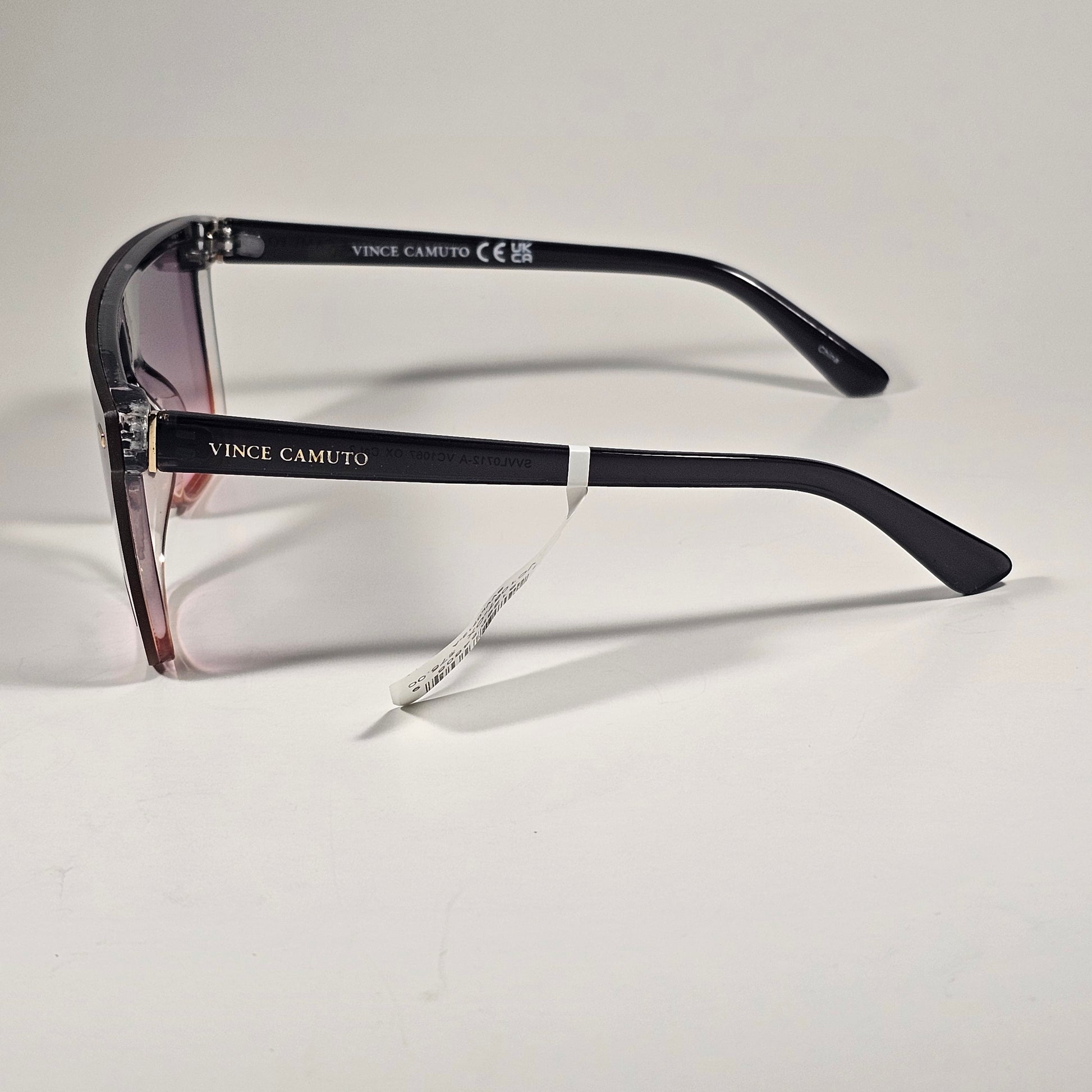 Vince Camuto VC1067 OX Shield Flat Top Sunglasses Black And Pink Smoke Gradient - Sunglasses