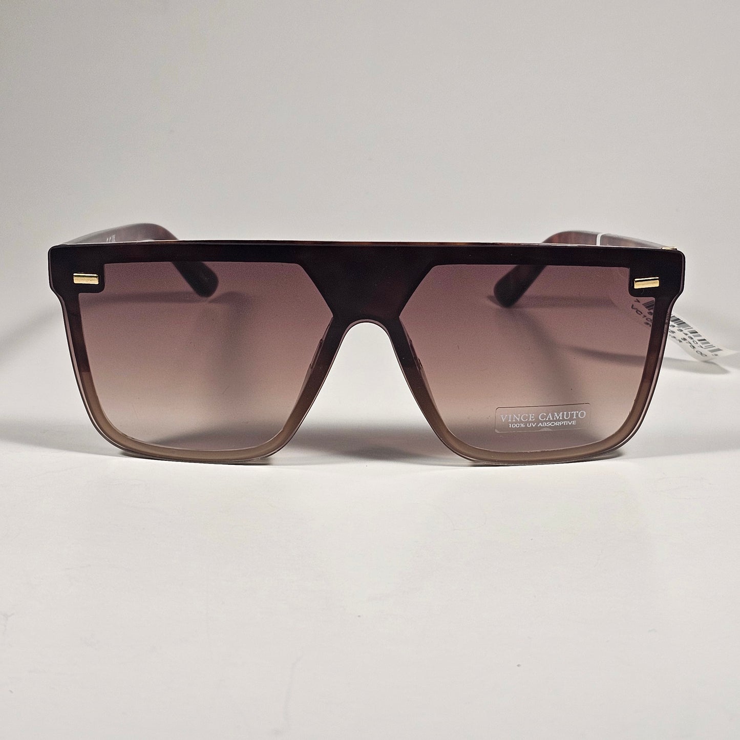 Vince Camuto VC1067 TS Shield Flat Top Sunglasses Brown Tortoise Brown Gradient - Sunglasses