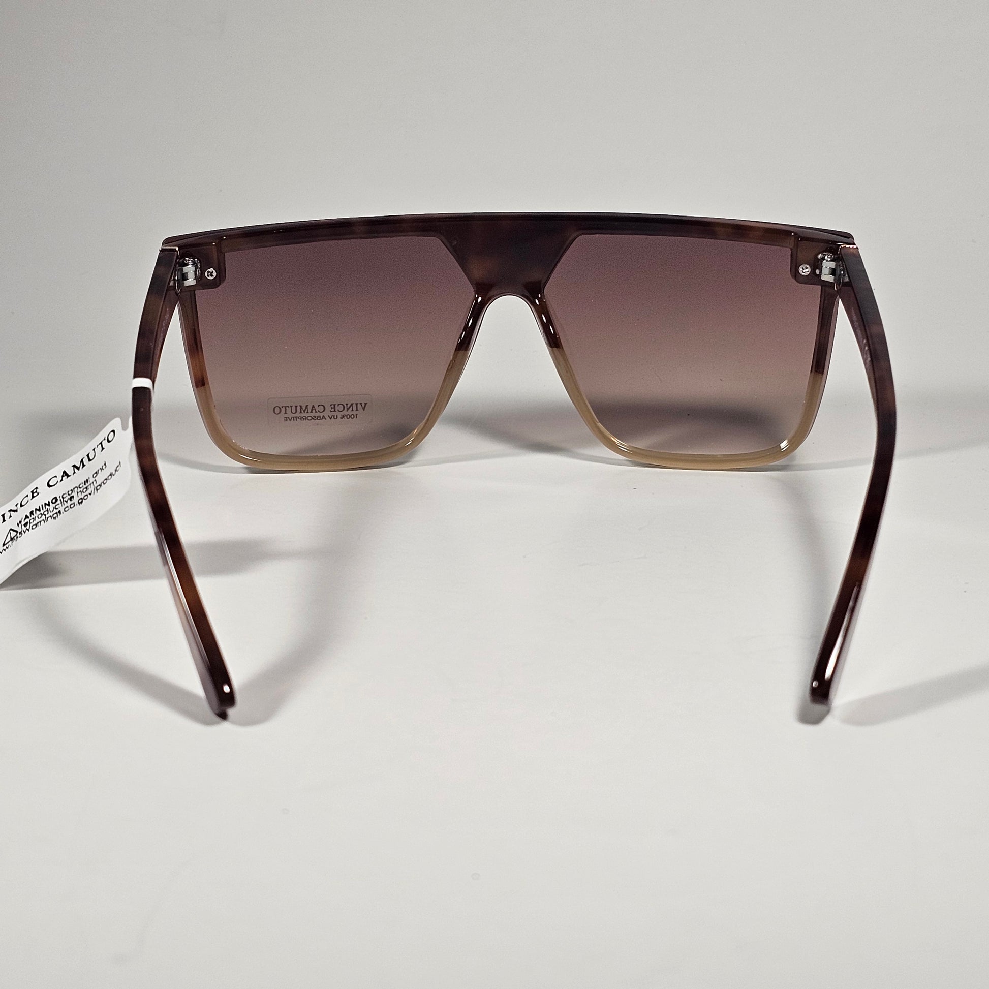 Vince Camuto VC1067 TS Shield Flat Top Sunglasses Brown Tortoise Brown Gradient - Sunglasses