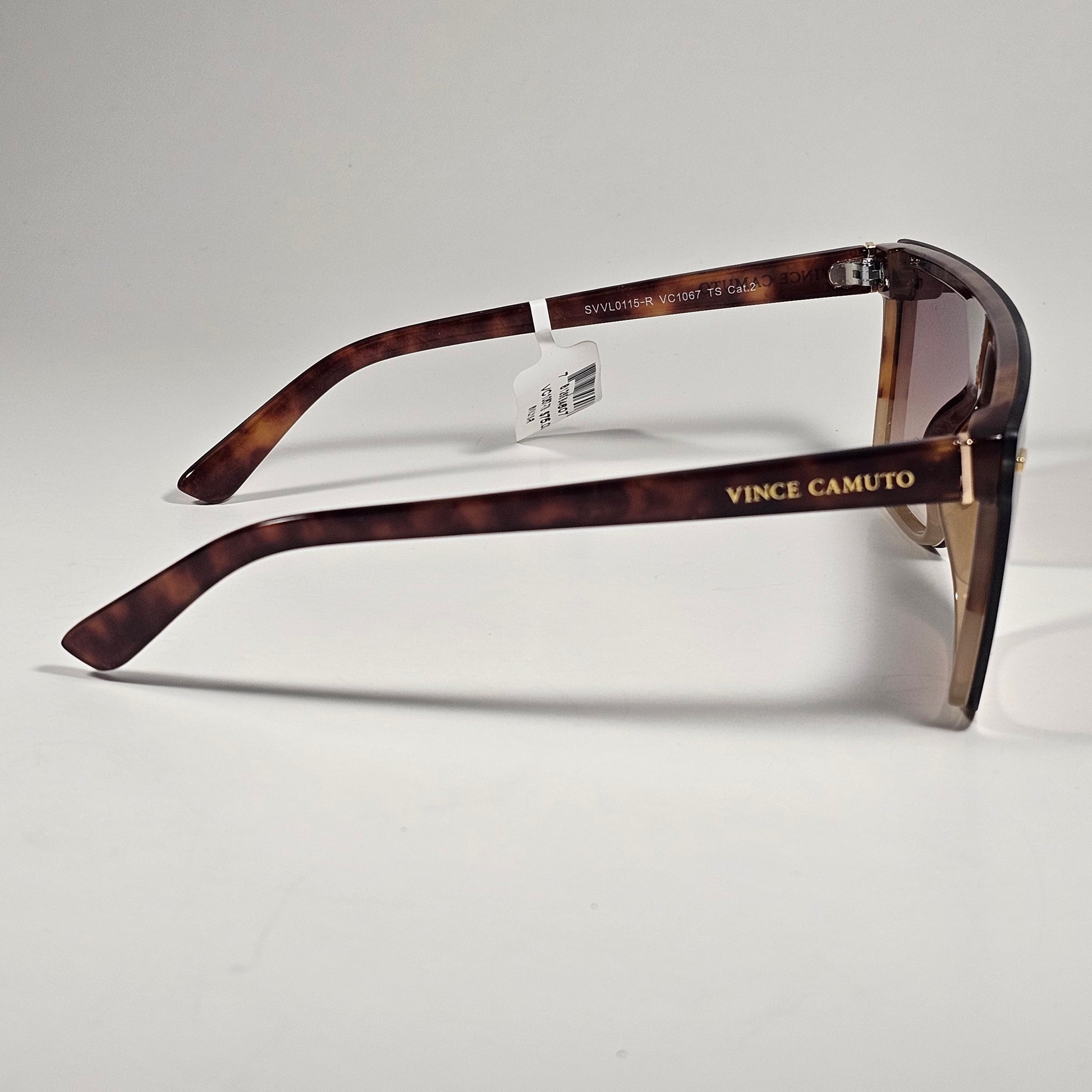 Vince Camuto VC1067 TS Shield Flat Top Sunglasses Brown Tortoise Brown Gradient - Sunglasses