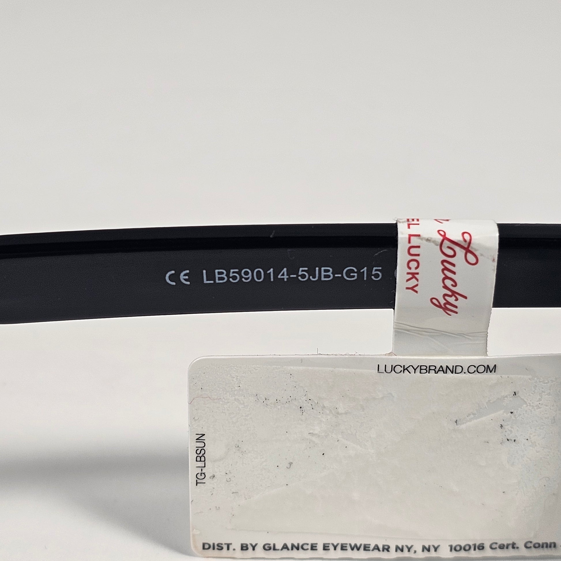 Lucky Brand LB59014 5JB G15 Rectangular Sunglasses Black And Crystal Frame Green Tinted Lens - Sunglasses