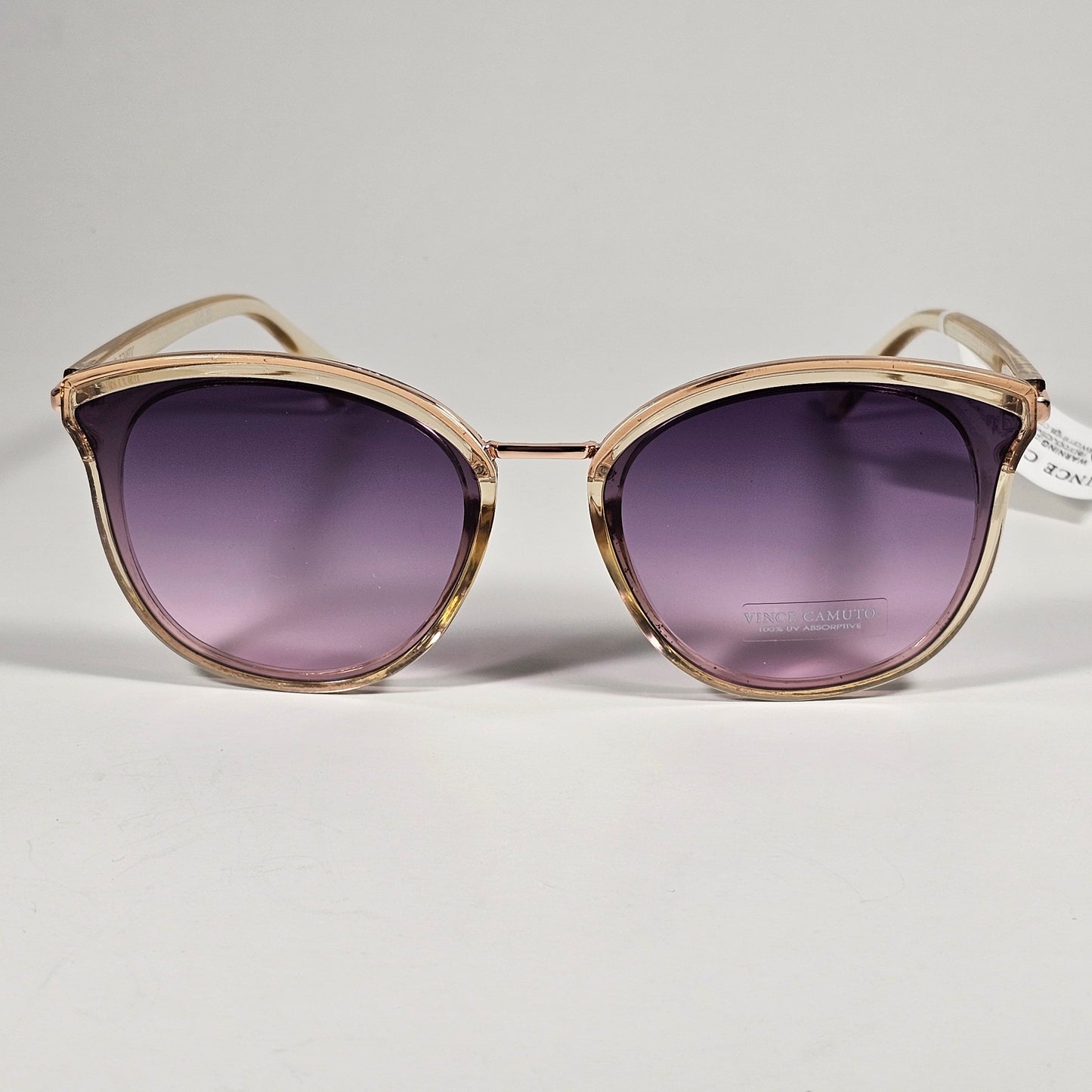Vince Camuto VC1184 ND Cat Eye Sunglasses Nude Crystal Frame Purple Gradient Lens - Sunglasses