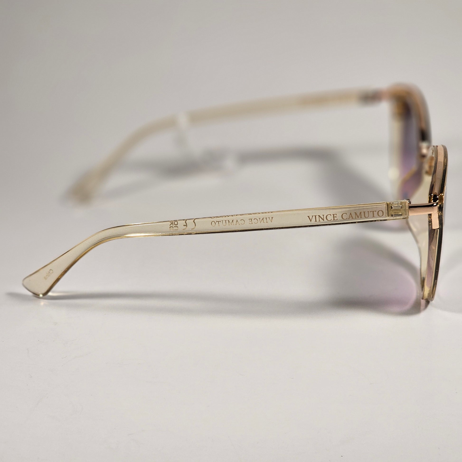Vince Camuto VC1184 ND Cat Eye Sunglasses Nude Crystal Frame Purple Gradient Lens - Sunglasses