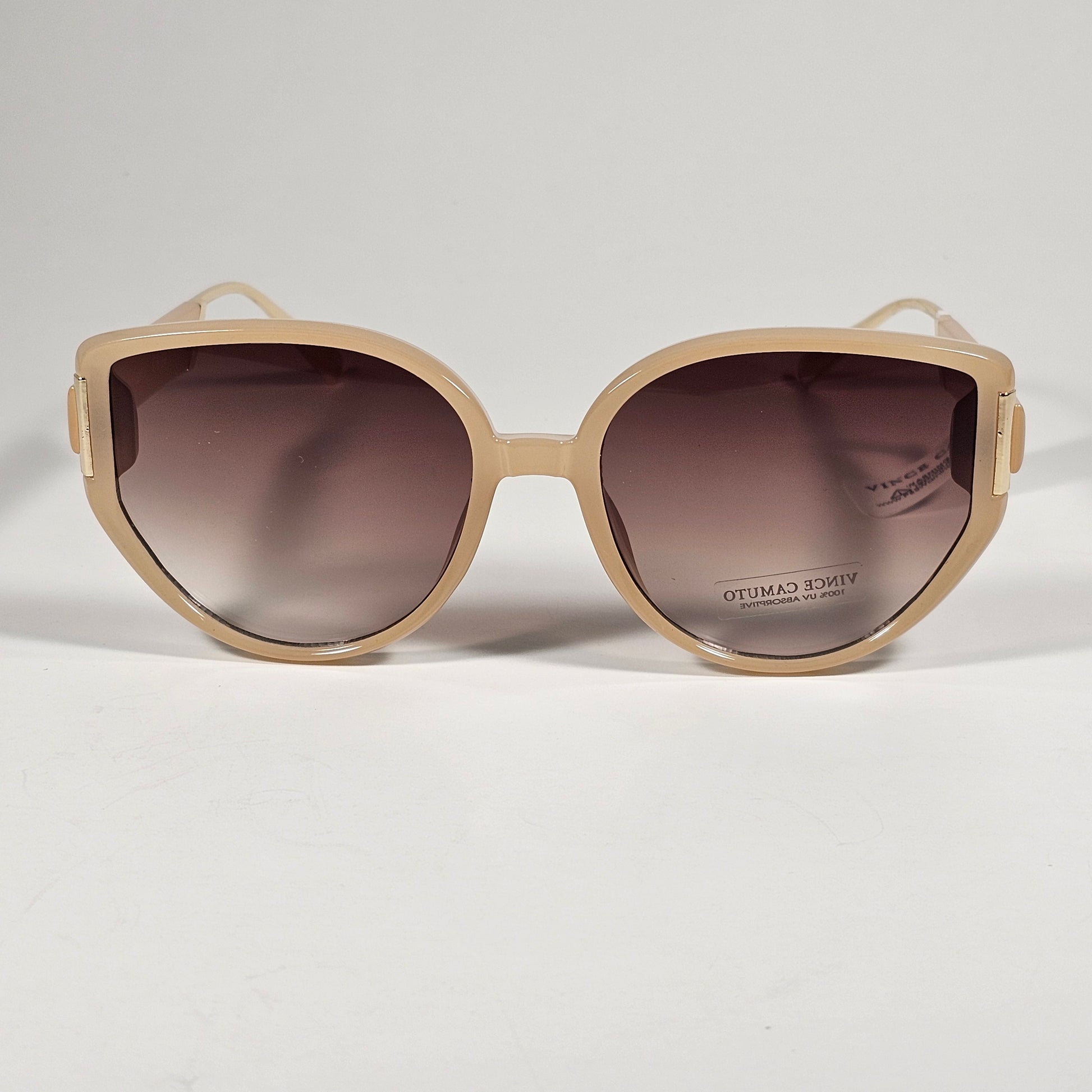 Vince Camuto VC1225 ND Cat Eye Cutoff Sunglasses Nude Gold Frame Brown Gradient Lens - Sunglasses