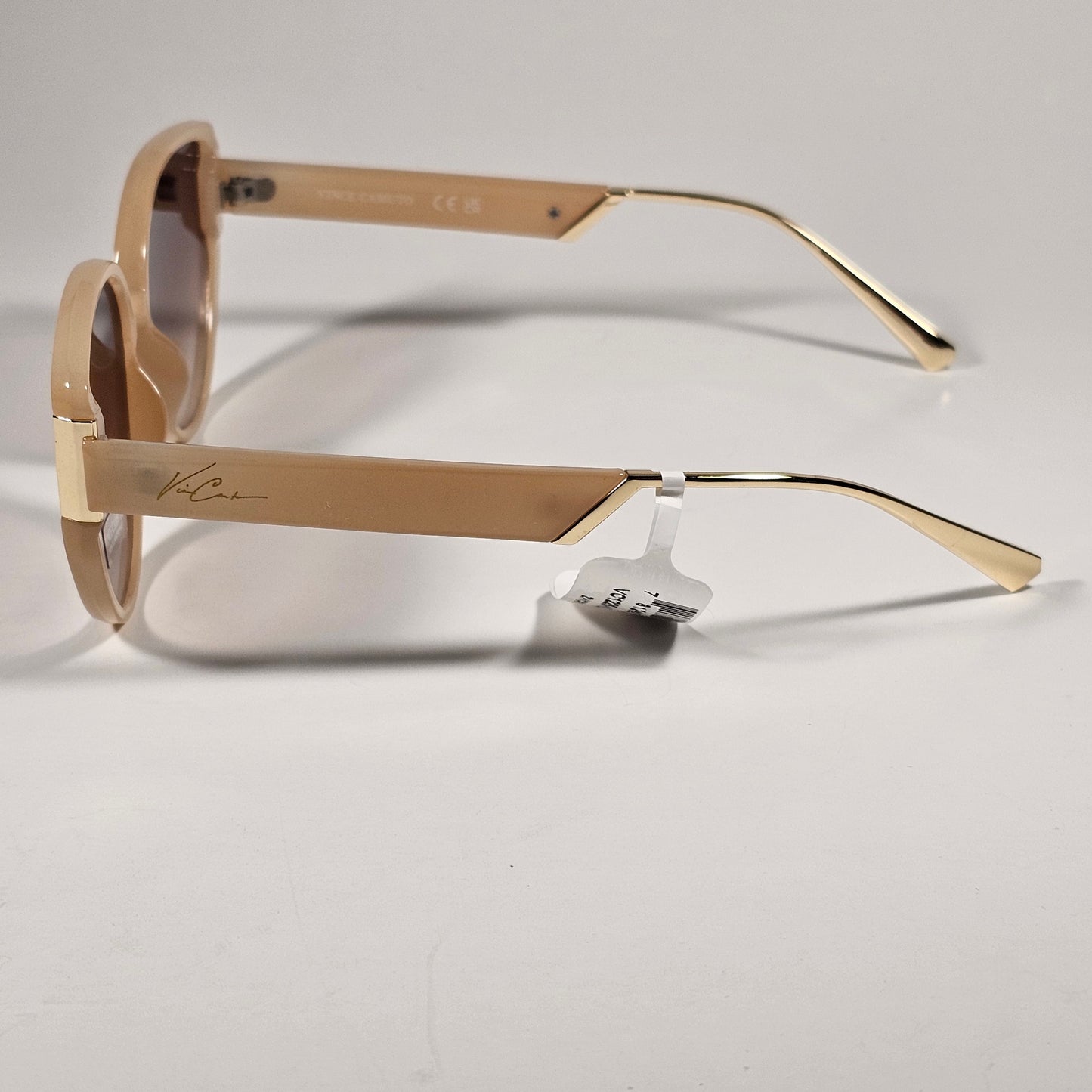 Vince Camuto VC1225 ND Cat Eye Cutoff Sunglasses Nude Gold Frame Brown Gradient Lens - Sunglasses