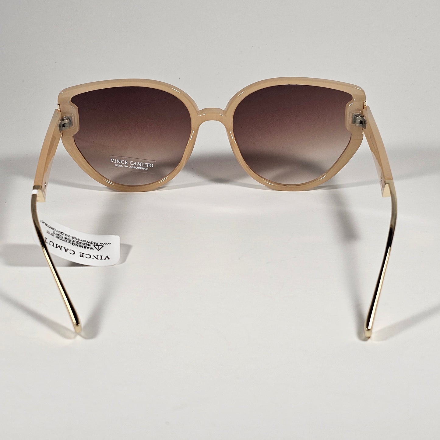 Vince Camuto VC1225 ND Cat Eye Cutoff Sunglasses Nude Gold Frame Brown Gradient Lens - Sunglasses