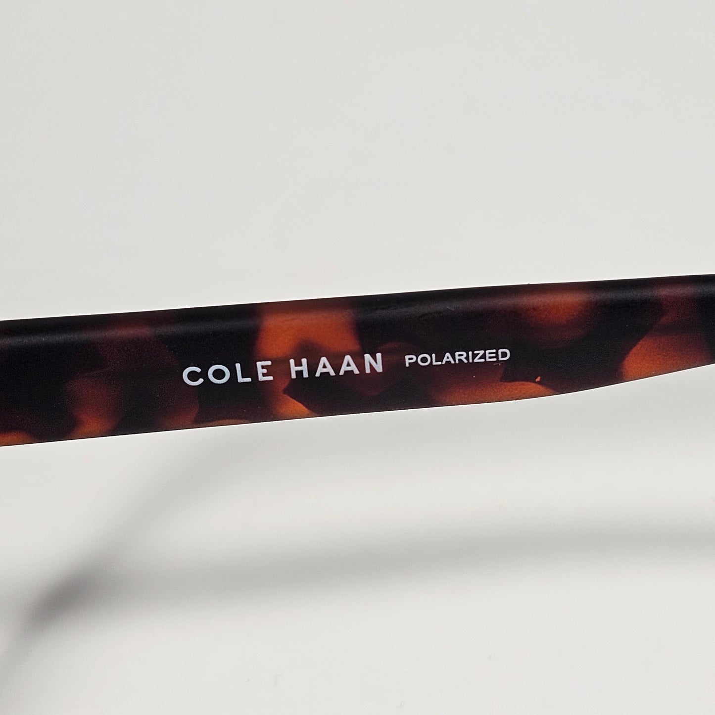 Cole Haan CH8035 215 Polarized Rectangle Sunglasses Matte Brown Tortoise Gray Green Lens - Sunglasses