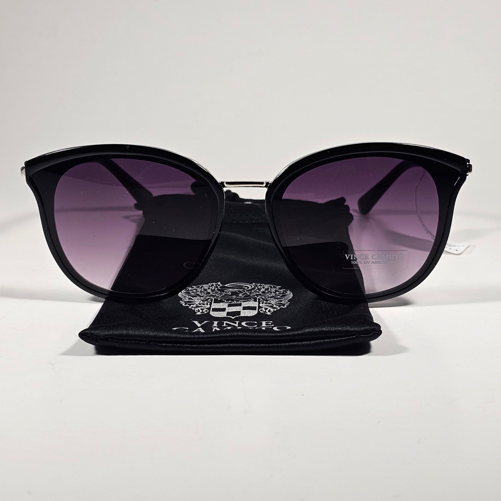 Vince Camuto VC1184 OX Cat Eye Sunglasses Black Frame Smoke Gradient Lens - Sunglasses