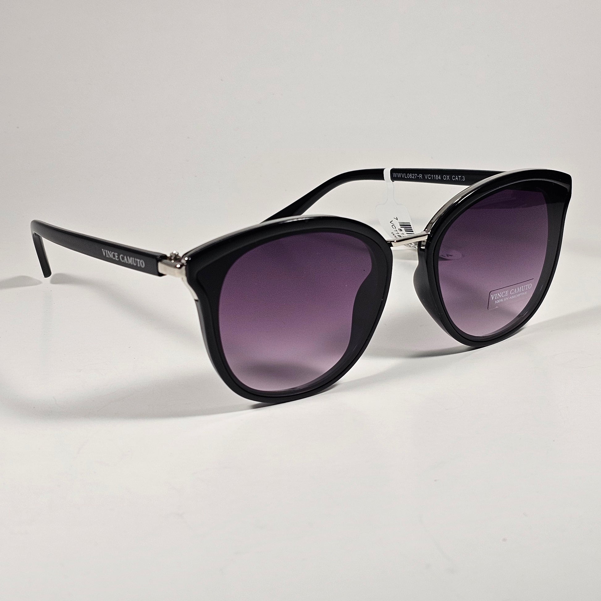 Vince Camuto VC1184 OX Cat Eye Sunglasses Black Frame Smoke Gradient Lens - Sunglasses