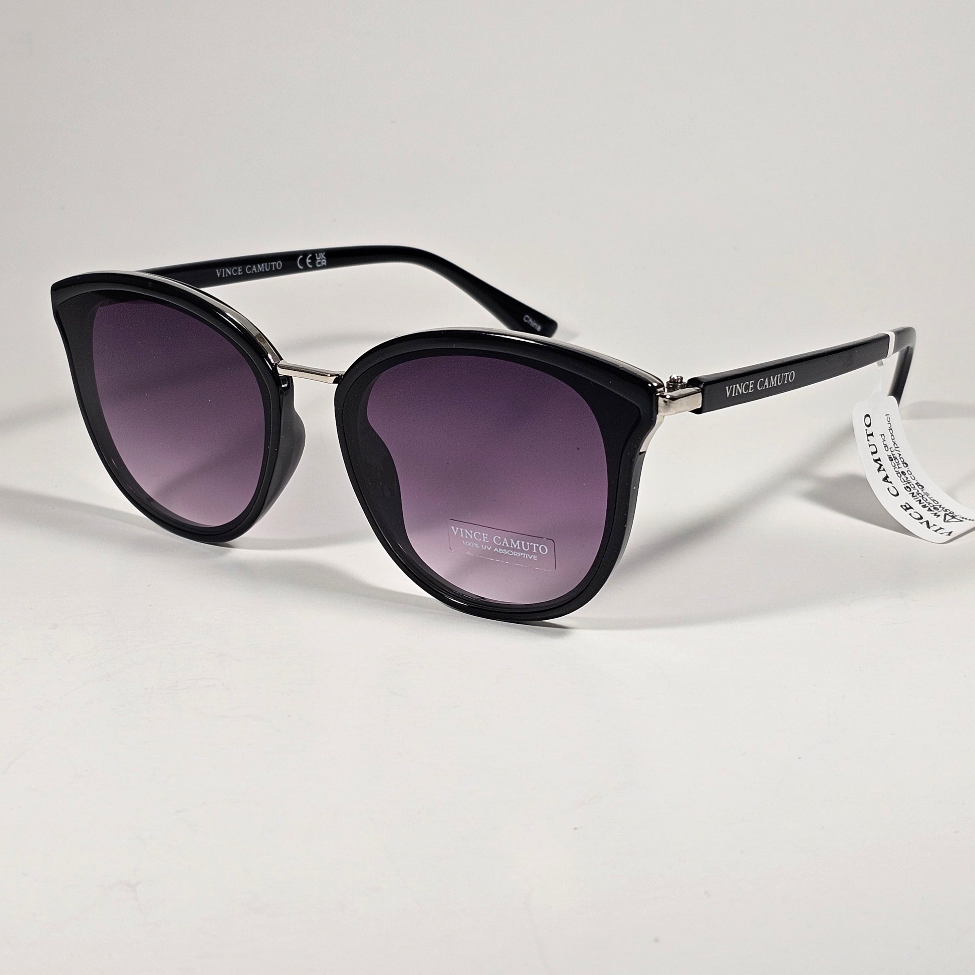 Vince Camuto VC1184 OX Cat Eye Sunglasses Black Frame Smoke Gradient Lens - Sunglasses