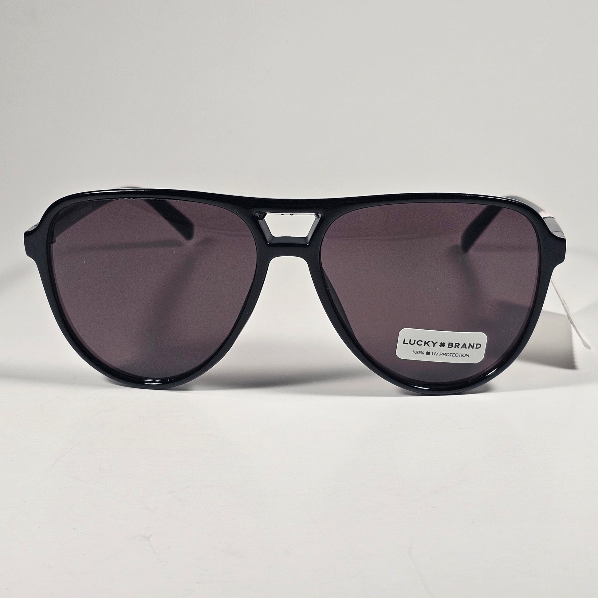 Lucky Brand LB59023 B S Turbo Aviator Sunglasses Black Frame Gray Brown Lens - Sunglasses