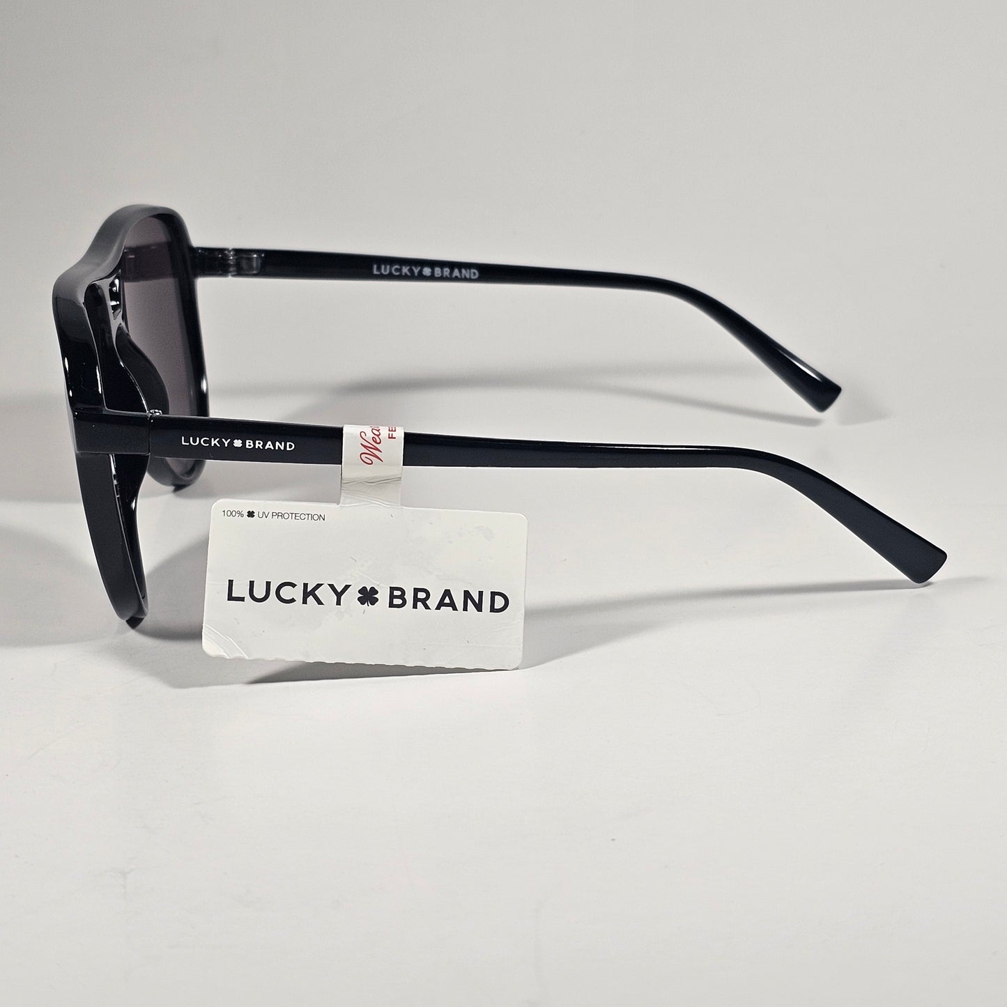 Lucky Brand LB59023 B S Turbo Aviator Sunglasses Black Frame Gray Brown Lens - Sunglasses