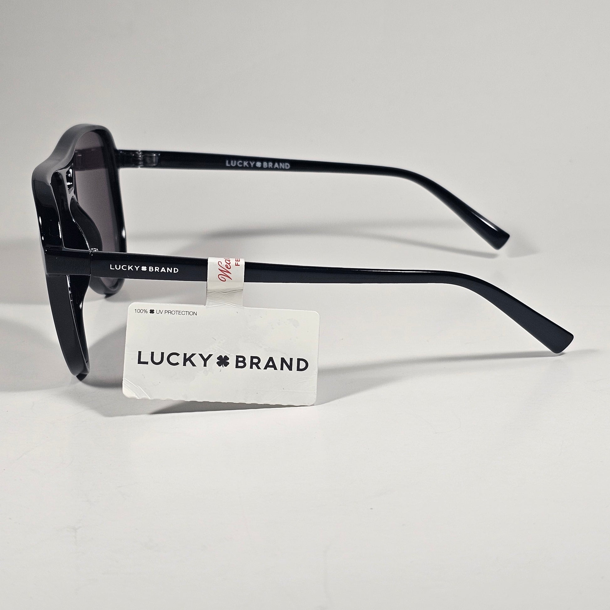 Lucky Brand LB59023 B S Turbo Aviator Sunglasses Black Frame Gray Brown Lens - Sunglasses