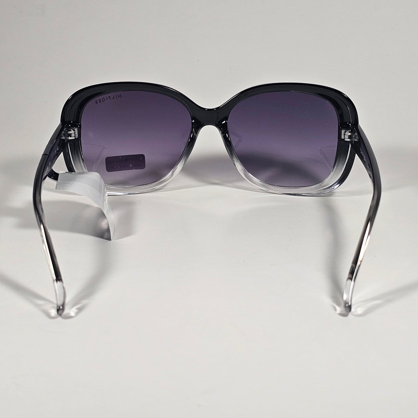 Tommy Hilfiger WP OL664 Oversize Oval Sunglasses Black Crystal Smoke Gradient Lens - Sunglasses