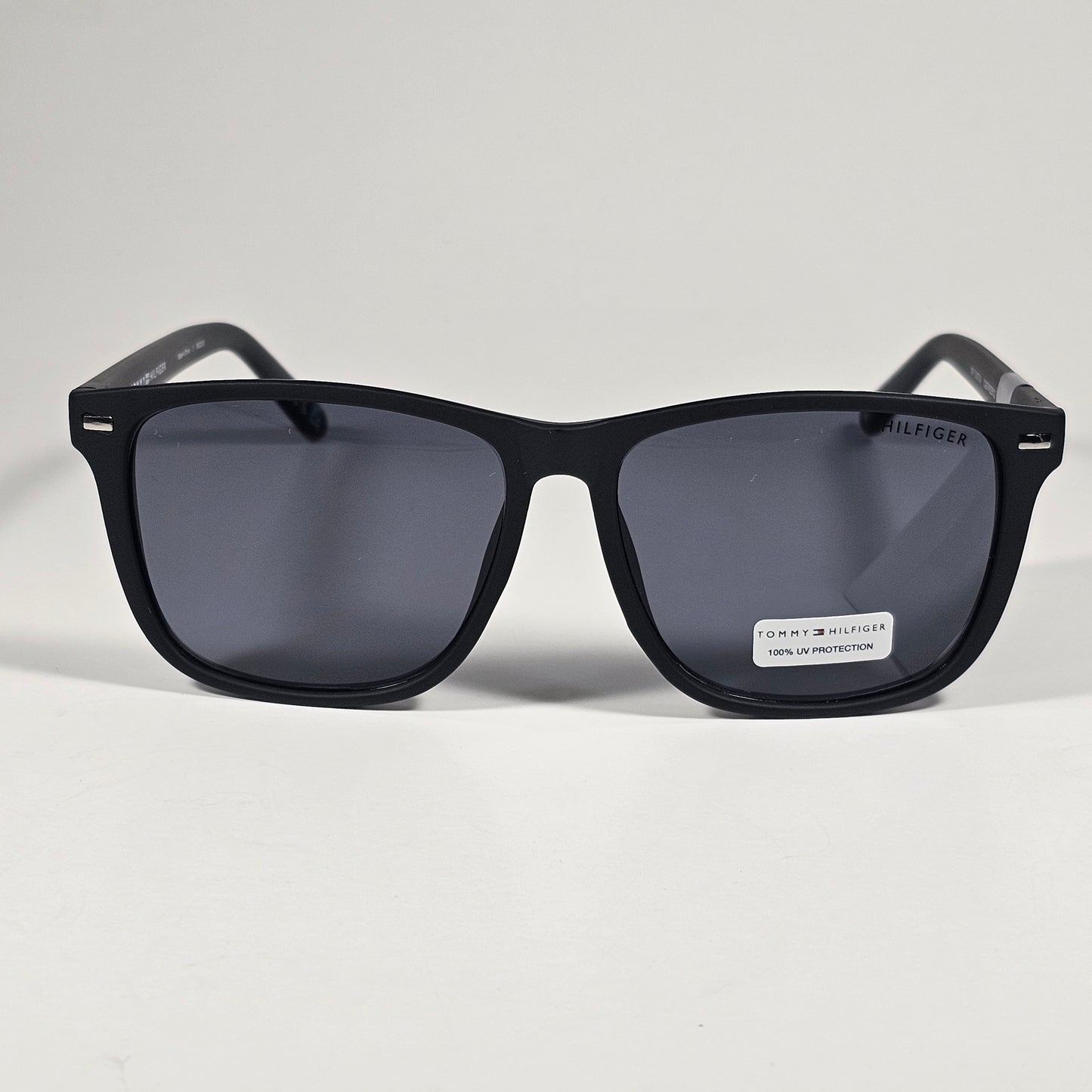 Tommy Hilfiger MP OM704 Rectangular Sunglasses Matte Black Frame Gray Lens - Sunglasses