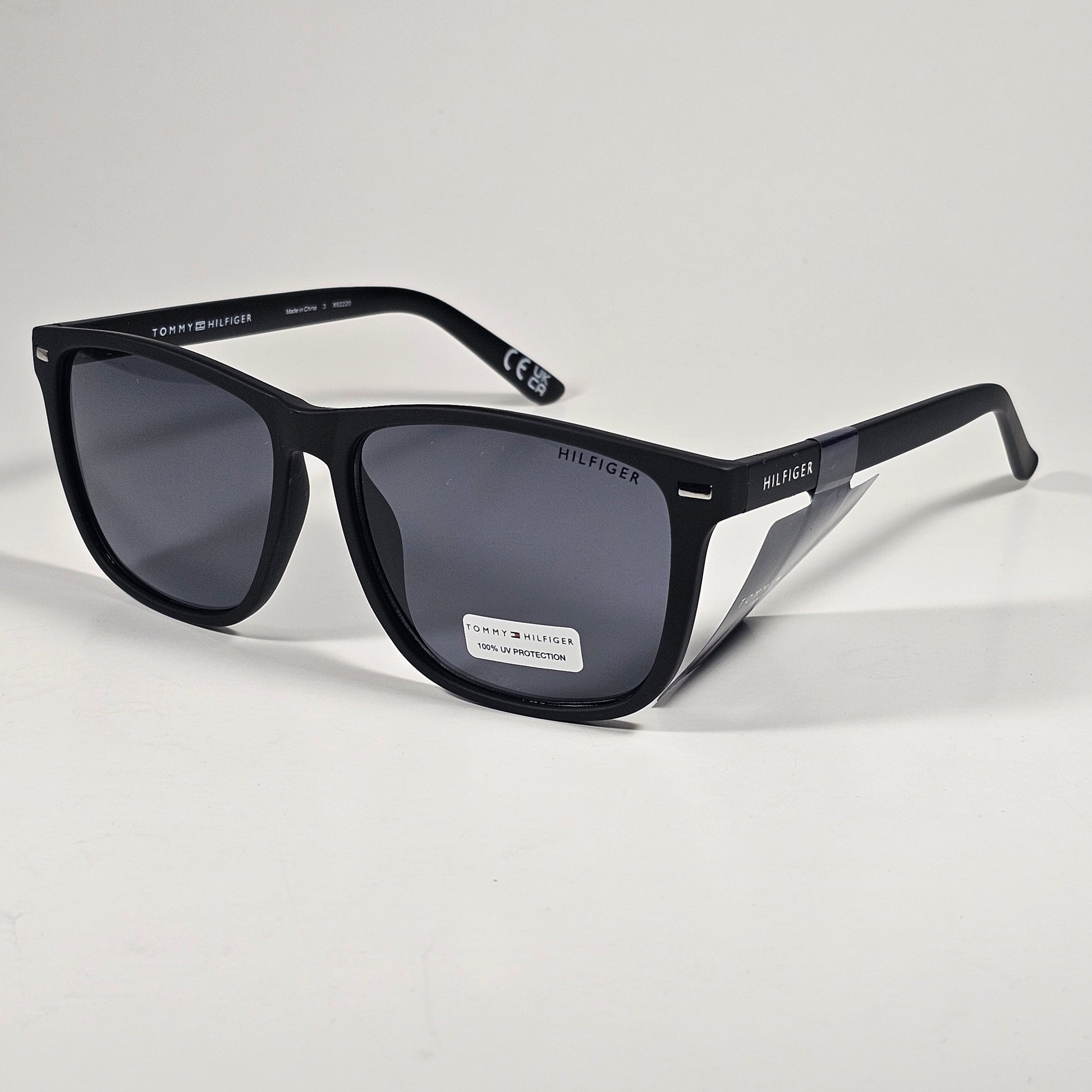Tommy Hilfiger MP OM704 Rectangular Sunglasses Matte Black Frame Gray Lens - Sunglasses