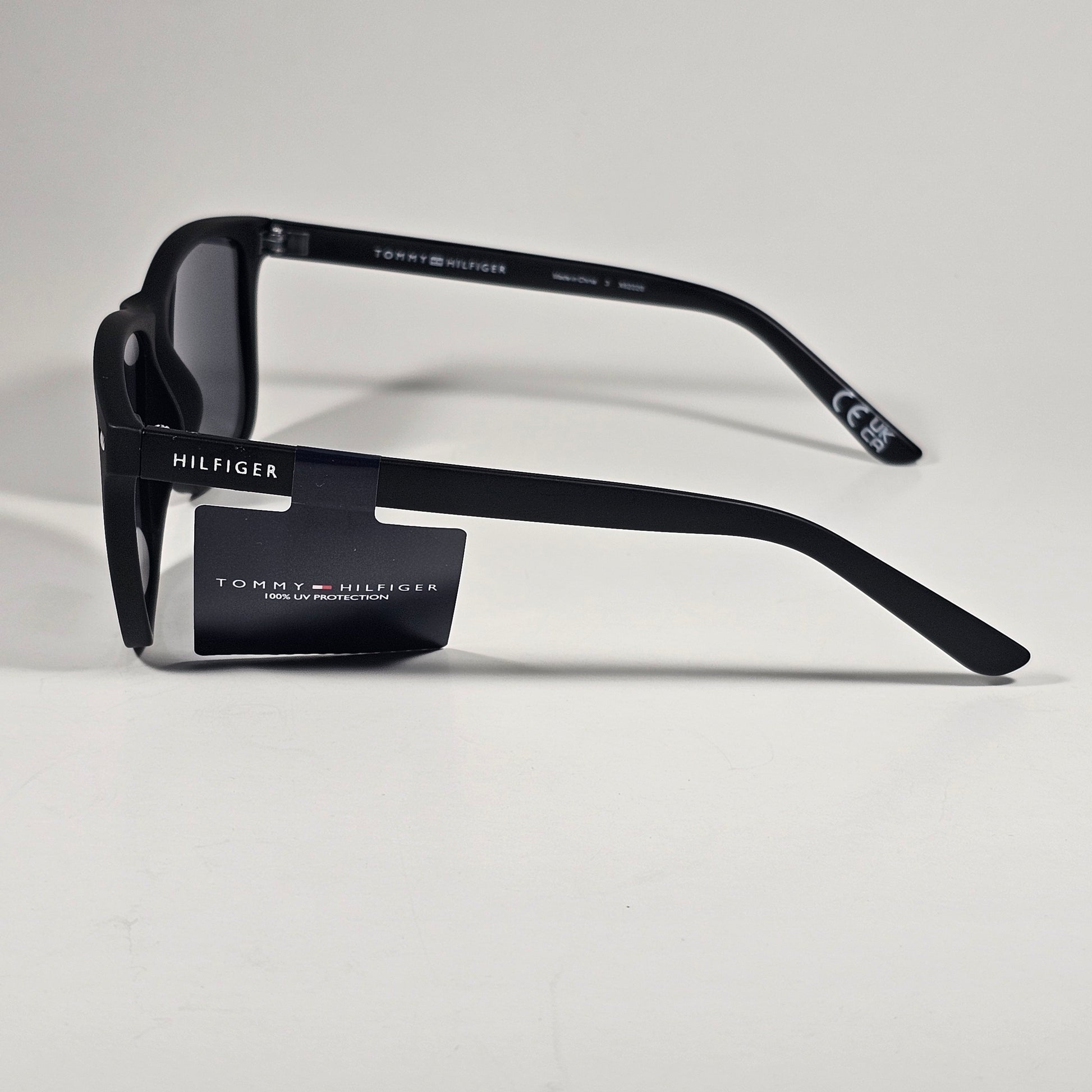 Tommy Hilfiger MP OM704 Rectangular Sunglasses Matte Black Frame Gray Lens - Sunglasses