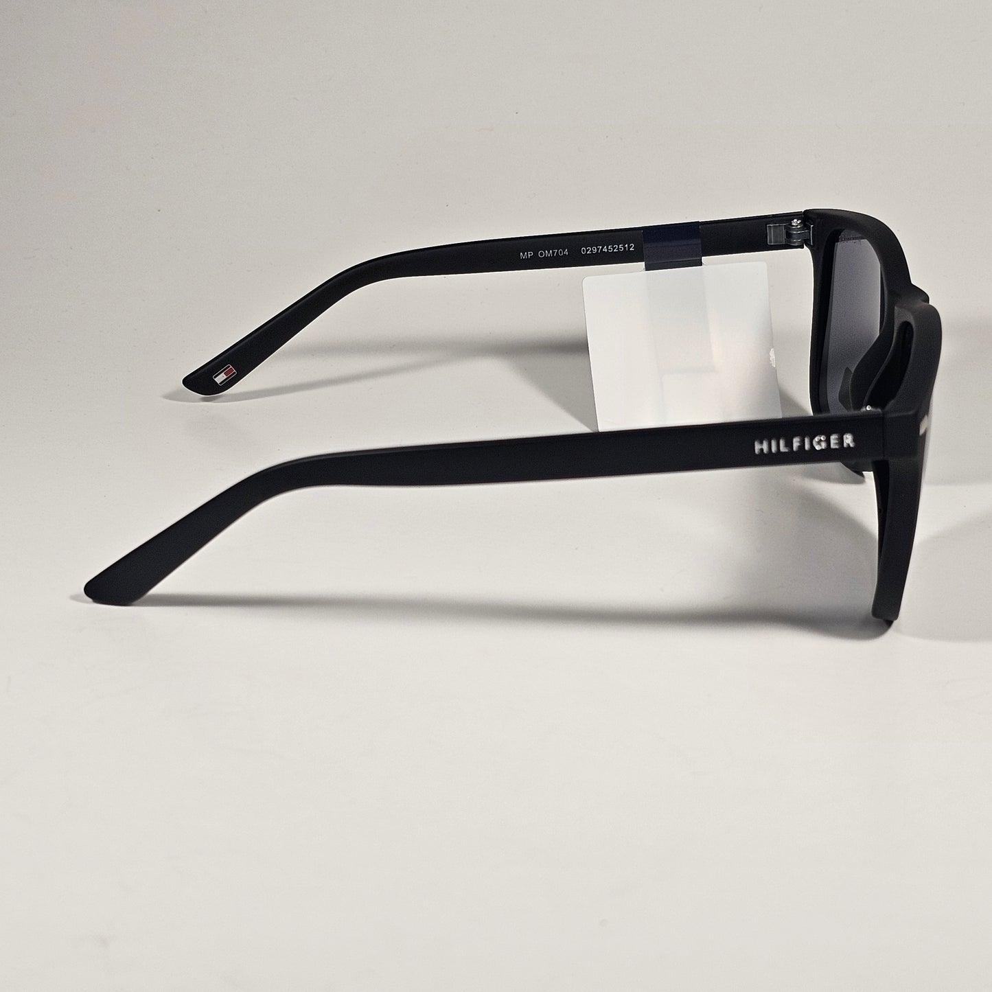 Tommy Hilfiger MP OM704 Rectangular Sunglasses Matte Black Frame Gray Lens - Sunglasses