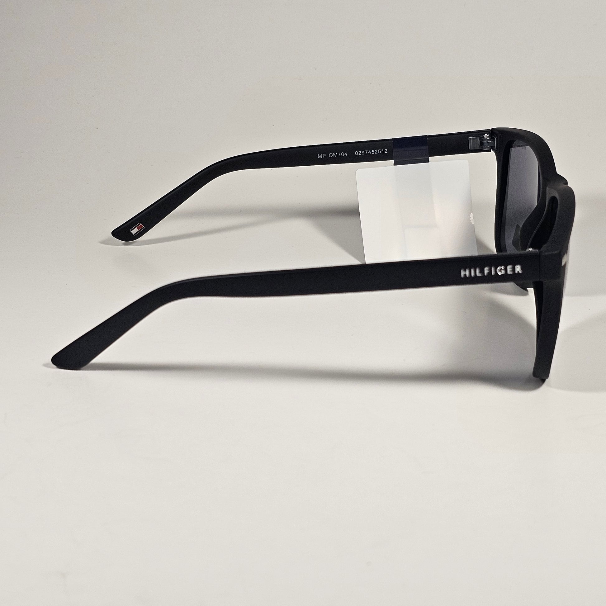 Tommy Hilfiger MP OM704 Rectangular Sunglasses Matte Black Frame Gray Lens - Sunglasses