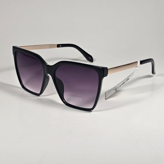 Vince Camuto VC1255 OX Oversize Cat Eye Sunglasses Black Gold Smoke Gradient Lens