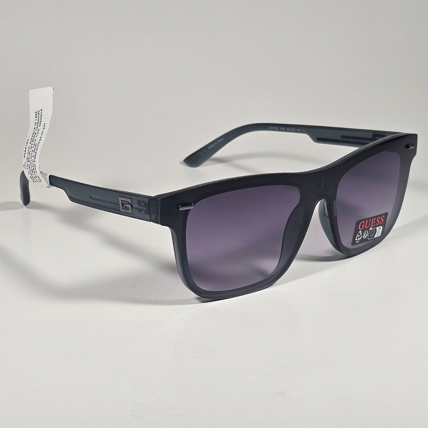 Guess Rectangular Rimless Shield Sunglasses Gray Frame Gray Gradient GF0183 91B