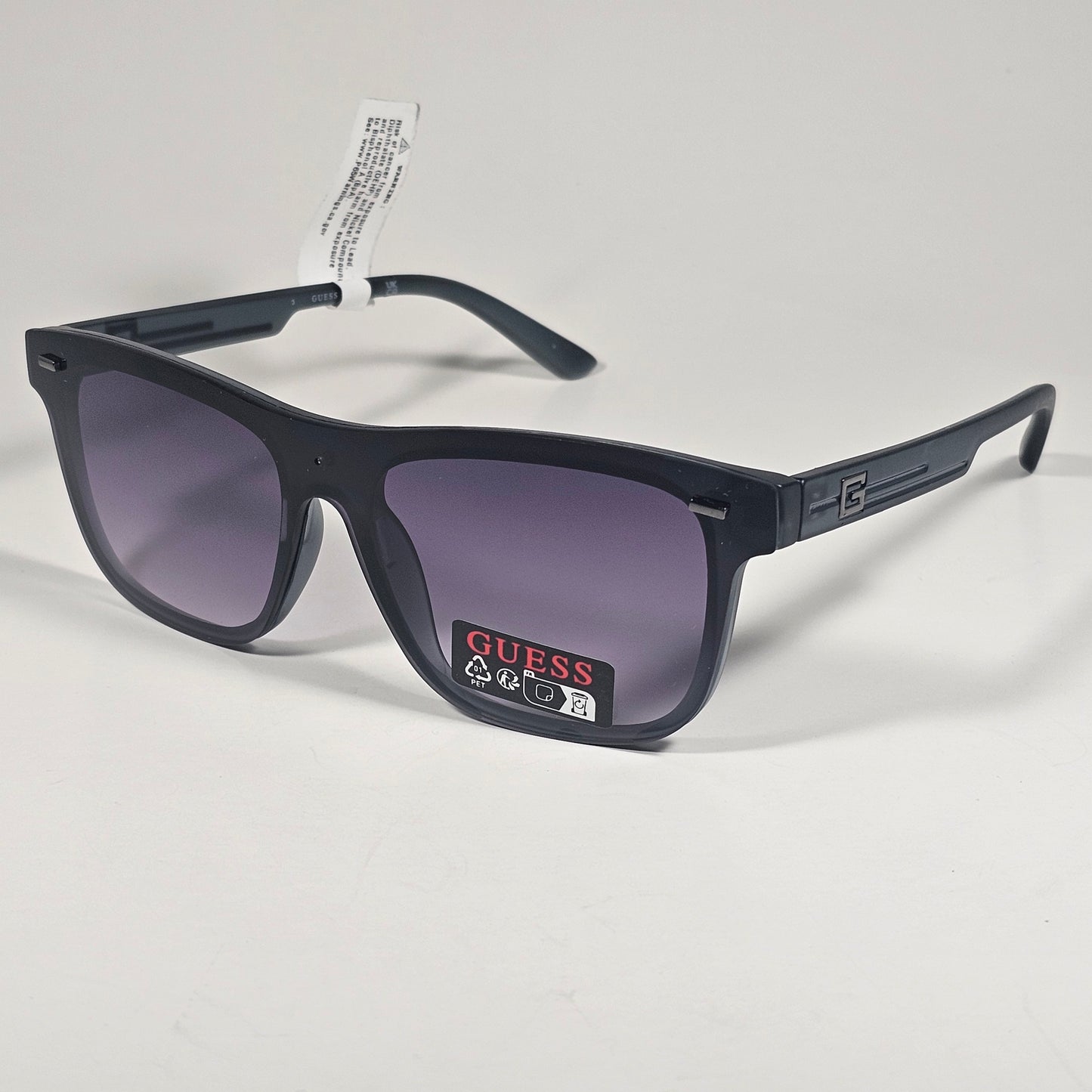 Guess Rectangular Rimless Shield Sunglasses Gray Frame Gray Gradient GF0183 91B